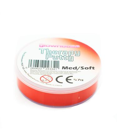 Premium Therapy Putty Squeezable Non-Toxic Hand Exercise Anti-Stress for Adults & Children 57g (Red - Med/Soft)