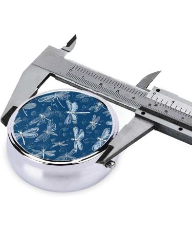 Blue Dragonfly Mini Round Pill Box - 3 Compartment Portable Organizer for Travel Home & Office - Buy Online on GoSupps.com