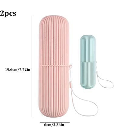 Travel Toothbrush Holder Case - 2Pcs Portable Toothbrush Cover with Strap for Daily Use & Camping | International Shipping - Buy Online on GoSupps.com