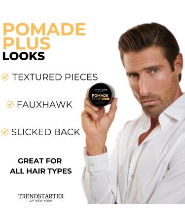 TRENDSTARTER Pomade Plus 4oz - Medium Hold & Shine Flake-Free Water-Based Hair Gel for All Hair Types - All-Day Styling Solution - Buy Online on GoSupps.com