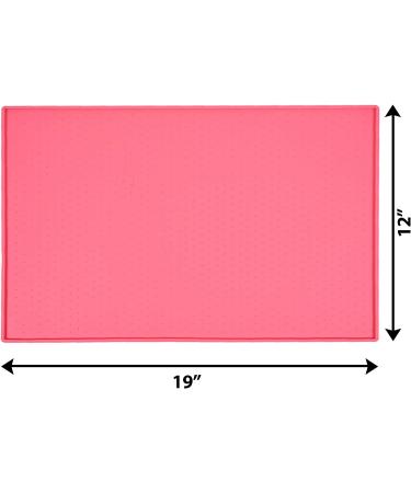 Juqiboom Pet Food Mat - Anti-Mess Non-Slip Silicone Cat Feeding Placemat 19x12 - Pink - Buy Online on GoSupps.com
