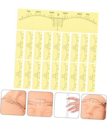 SEWOART 50pcs Shaper Miss Shaping Measuring for up Eyebrow Rulers Permanent 18x5cm Yellow 3 - Buy Online on GoSupps.com