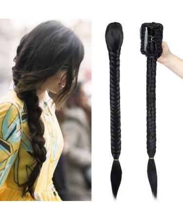 Tess ponytail extensions clip in like real hair ponytail hair part braids braid hair extension cheap braiding hair extensions with bracket 21 "(53cm) -160g black