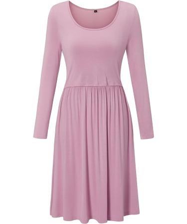 OUGES Womens V-Neck Floral Maternity Nursing Dress with Pockets - XL Pink - Buy Online on GoSupps.com