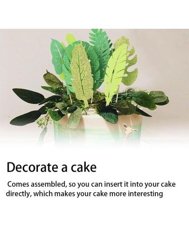 3 Set Tropical Leaves Cake Toppers Tropical Palm Leaves Cake Toppers Set Green Leaf Forest Cupcake for Adult Birthday Cake Cupcake Summer Tropical Theme Hawaii Themed Baby Shower - Buy Online on GoSupps.com