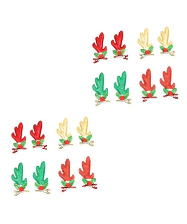 Beaupretty 8 Pairs Hair Jewels for Women Cute Hair Accessories Christmas Party Stocking Suffers Girl Hair Clips Kids Hair Accessories Hair Pin Miss Hairpin Gold Powder Cloth Three-dimensional