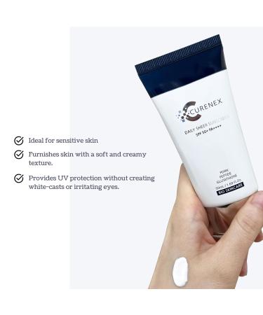 CURENEX Daily Sheer Sunscreen SPF50+ PA++++ provides comprehensive protection against UVA+UVB rays while revitalizing skin with PDRN and multi-peptide complex. (1.69 fl.oz.) - Buy Online on GoSupps.com