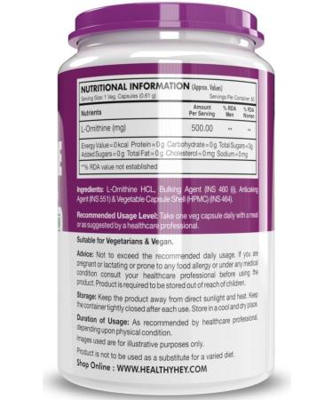 Trexgenic L-Ornithine 500mg - Stable Urea Detox & Liver Support | 60 Veg Capsules for Protein Metabolism - Buy Online on GoSupps.com