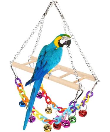 Zerodis Swing Toy with Bells for Parrot Bird Hanging Bridge Swing Bite Climbing Toy Colorful Parrot Acrylic Chain Ladder for Cockatiels Finch African Greys Parrot Budgies Ringnecks Parakeet - Buy Online on GoSupps.com