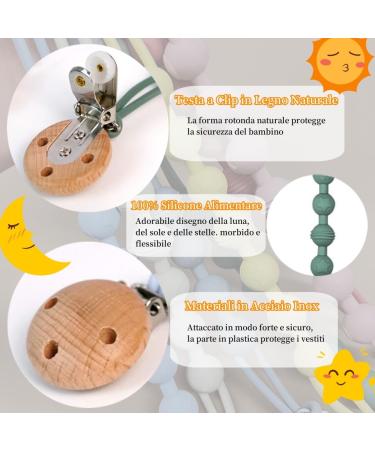 Pack of 2 BPA-Free Silicone Pacifier Chains & Clips | Safe Pacifier Holder Set for Babies - Buy Online on GoSupps.com