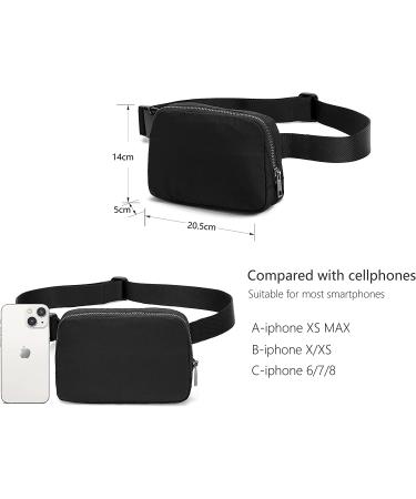 Belt Bag Waist Pack Crossbody Fanny Pack for Women and Men - Adjustable Strap, Small Pouch for Travel, Workout, Running - Black - Buy Online on GoSupps.com
