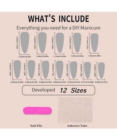 Shop 24Pcs Almond Press on Nails - Long Stiletto Faux Nails Pink Ombre Acrylic with Gold Star Designs - Cute Summer Nails for Women - Buy Online on GoSupps.com