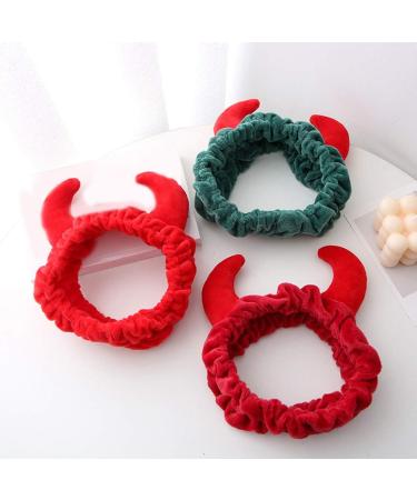 S-Trouble Pl sch Red Ochse Devil Horns Headband | Funny Makeup Shower Hairband for Girls | Festival & New Year Party Accessory - Buy Online on GoSupps.com
