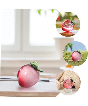 ABOOFAN 4pcs Peach Ornaments Artificial Fruit Peaches Lifelike Peach Figurine Decorative Fruit Prop Room Decor Aesthetic Glass Fruit Figurine Peach Statue Props Crystal Kitchen Cabinet - Buy Online on GoSupps.com