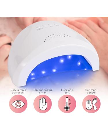 Squado Semi-Permanent LED Nail Stove | 48W UV Dryer for Manicure & Pedicure | 3 Timer Settings (5S-30S-60S) - International Shipping Available - Buy Online on GoSupps.com