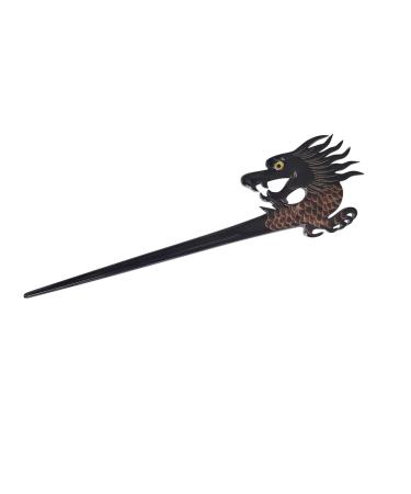 Marycrafts Horn Dragon Hair Stick for Women Long Hair Hair Sticks Hair Fork for Buns Black