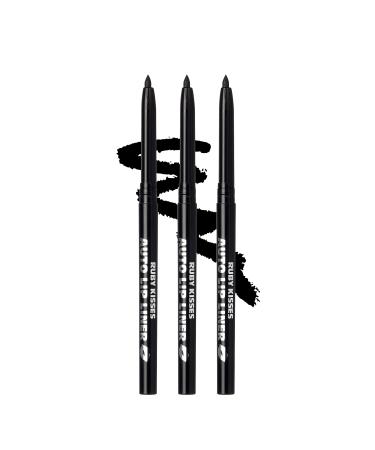 Ruby Kisses Auto Lip Liner Pencil Long Lasting Smooth Application Mechanical Lip Liner Pencil 3 PACK (Black) - Buy Online on GoSupps.com