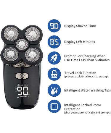 Tiklean Electric Razor for Men | Head Shaver Grooming Kit with Nose Hair Trimmer and Facial Cleansing Brush | Wet Dry Rotary Shavers | Cordless Waterproof | USB Charging - Tk861 - Buy Online on GoSupps.com