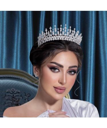 Jorsnovs Cubic Zirconia Bridal Crown - CZ Princess Tiara for Wedding, Prom & Birthday Parties - Buy Online on GoSupps.com