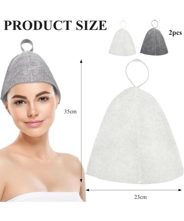 DGUSO 2-Piece Sauna Hat Set | Funny Sauna Hut for Men & Women | Sauna Accessories + Free Black Cat Storage Bag (Gray & White) - Buy Online on GoSupps.com
