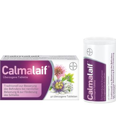 Calmalaif - vegetable medicine with extracts from 4 medicinal plants - in the event of stress complaints such as inner restlessness and tension - 1 x 40 tablets 40 pieces (1 Pack)