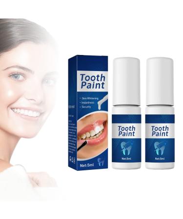 New Tooth Paint Tooth Polish Uptight White Instant Whitening Paint for Teeth Teeth Stain Remover to Whiten Teeth Gentle Teeth Whitening Gel Paint Polish Tooth Polish Paint (2pcs)