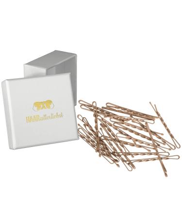 Haarla -Liebst Premium bobby pins hair clips turned beige - 24 pieces extra hold and ultra stable 5cm hairpins set women girls children including hair clips box Slhish color: white