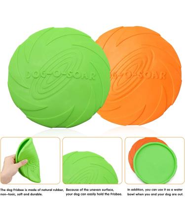 WELLXUNK Pet Frisbee 2 Pieces Flying Disc Dog Toy Rubber Flying Disc Dog Flying Disc Toy for Outdoor Interactive Fun Perfect for Dog Training Throw Catch & Play (M) - Buy Online on GoSupps.com
