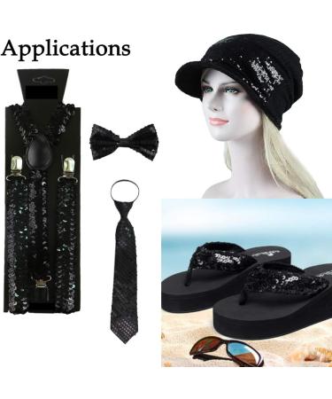 Levylisa Black Sequin Trim Glitter Stretch Paillette Lace Applique - 10 Yards - Buy Online on GoSupps.com