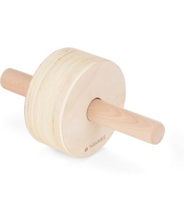 Buy Navaris 100% Wooden Abdominal Roller | Abdominal Muscle Trainer & Belly Trainer for Upper Body Strengthening - International Shipping Available - Buy Online on GoSupps.com