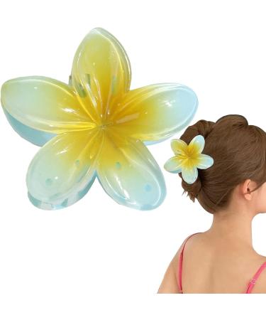 Flower Hair Clips - Hawaiian Flower Hair Clips Plumeria Hair Clips Flower Claw Clips for Thick Hair & Thin Hair Hair Accessories for Women Teen Girls Light Blue - Buy Online on GoSupps.com