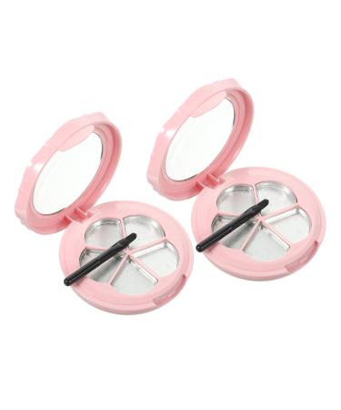 Mipcase 2 Sets Box Lipstick Box Travel Cosmetic Case Empty Eye Shadow Case Eyeshadow Case Assembled Gel medium Pink
