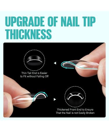 TOMICCA Short Square Nail Tips - 504Pcs Full Cover Clear False Nails for Nail Extension Home DIY Salon - 12 Sizes - Buy Online on GoSupps.com