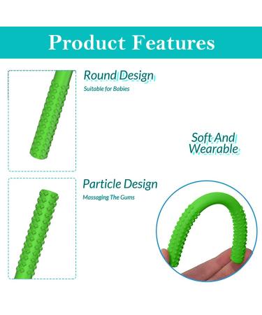 Baby Bite Tube - Silicone Chewing Toys for Sensory Exploration & Tooth Relief | 2 Pack (Yellow & Green) - International Shipping - Buy Online on GoSupps.com
