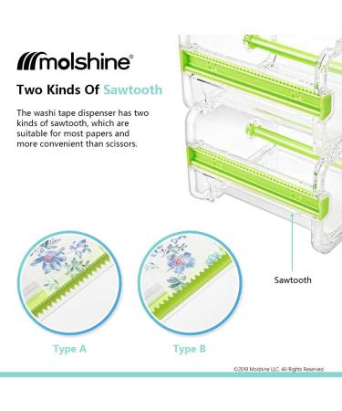 Molshine 2 Pack Transparent Desktop Washi Tape Dispenser with Cutter and Roll Holder - Beige (Masking Tape Not Included) - Buy Online on GoSupps.com