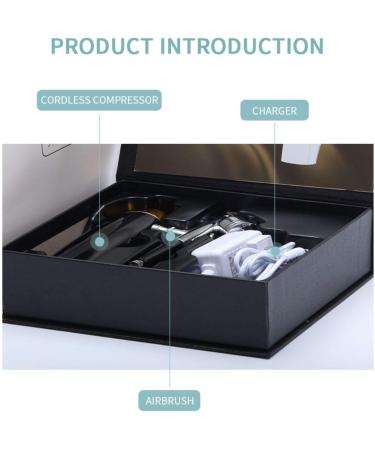 I.E.E. Rechargeable Portable Makeup Airbrush Set - Mini Compressor for Tattoo, Nail Art, Face Paint - Black + Silver - Buy Online on GoSupps.com