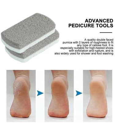 Buy Cuhza Double-Sided Pumice Stones - Effective Foot Care for Hard Skin | 2 Pack Pedicure Stones for Smoothing & Peeling - White Gray - Buy Online on GoSupps.com