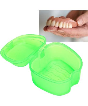 Denture Bath Case Box - Colored Storage Container for False Teeth with Strainer Basket (Green) | International Shipping Available - Buy Online on GoSupps.com