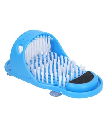Shower foot scrubber for simple foot cleaning foot washing for the shower floor mat with suction cups removed dead skin improves blood circulation relieves pressure blue
