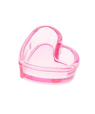 Baluue Dappen Dish for Acrylic Nails Heart Shaped Glass Crystal Acrylic Nail Cup with Lid Liquid Powder Dappen Bowl Dish Nail Manicure Tool Supply Pink