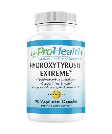 Hydroxytyrosol Extreme with Olea25 by ProHealth (90 Vegetarian Capsules) (Organic Olive Leaf Extract) 90 Count (Pack of 1)