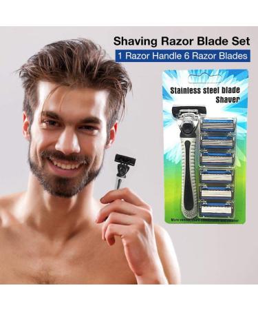 Buy Premium 6-Layer Stainless Steel Manual Razor with 6 Blades & Holder - Perfect for Smooth Shaving - Buy Online on GoSupps.com