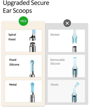 BEBIRD M9 Pro Ear Wax Removal Tool with Camera and LED Lights | 1080P Ear Scope Cleaner for Adults & Kids | Includes 6 Reusable Replacement Scoops for Earwax Removal - Black - Buy Online on GoSupps.com