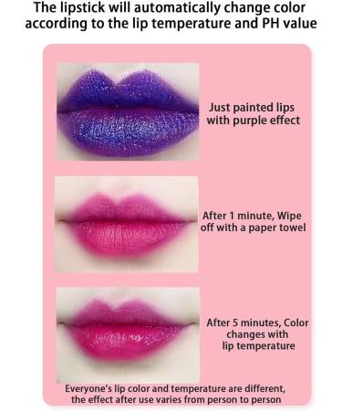  JPSDOWS 2 Magic Temperature Color Lipstick - Blue Glitter Lipstick | Magic Color Changing Lipstick Nutritious Tinted Lip Balm Jpsdows - Buy Online on GoSupps.com