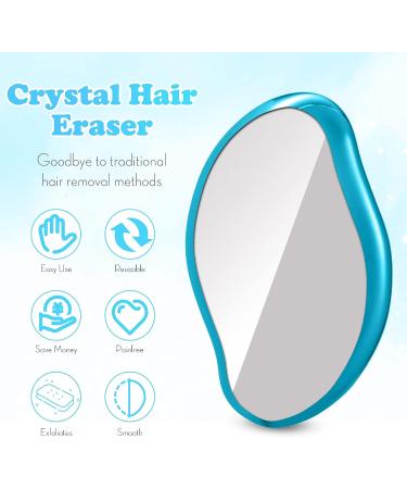 Reusable Crystal Hair Eraser - Painless Exfoliation Hair Removal Tool - Blue - Buy Online on GoSupps.com