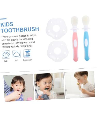 Buy SOLUSTRE Silicone Toothbrush Cleaning Brush Set for Kids - Pink Baby Brush (2 Sets) - Buy Online on GoSupps.com