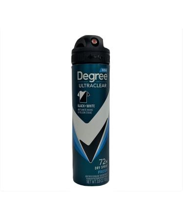 PACK OF 6 - Degree Men UltraClear Black + White Antiperspirant Deodorant Dry Spray Fresh 3.8 Oz