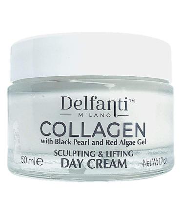 Delfanti-Milano   COLLAGEN SCULPTING AND LIFTING Day Face Cream   Face and Neck Moisturizer with BLACK PEARL and RED ALGAE GEL  Made in Italy