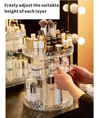 Cq acrylic 360 Degree Rotating Makeup Organizer - 4 Tier Adjustable Cosmetic Storage Display Case - Buy Online on GoSupps.com