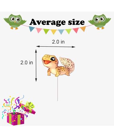 18pcs Leopard Gecko Cupcake Toppers for Boys Girls Cute Reptile Birthday Party Decorations Lizard Party Supplies Reptile Pet Cake Decorations - Buy Online on GoSupps.com